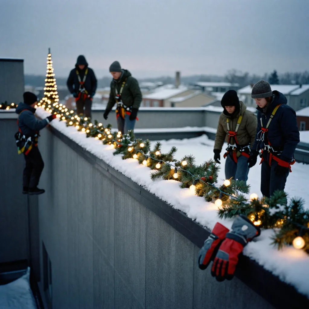 Holiday decor installation